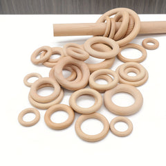 10pcs DIY Unfinished Wooden Rings for Crafts