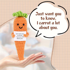 Crochet Carrot Plush Toy Orange Fabric Emotional Support Doll Positive Life Quot