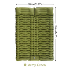 Double Sleeping Pad for Camping Inflating Mat with Pillow