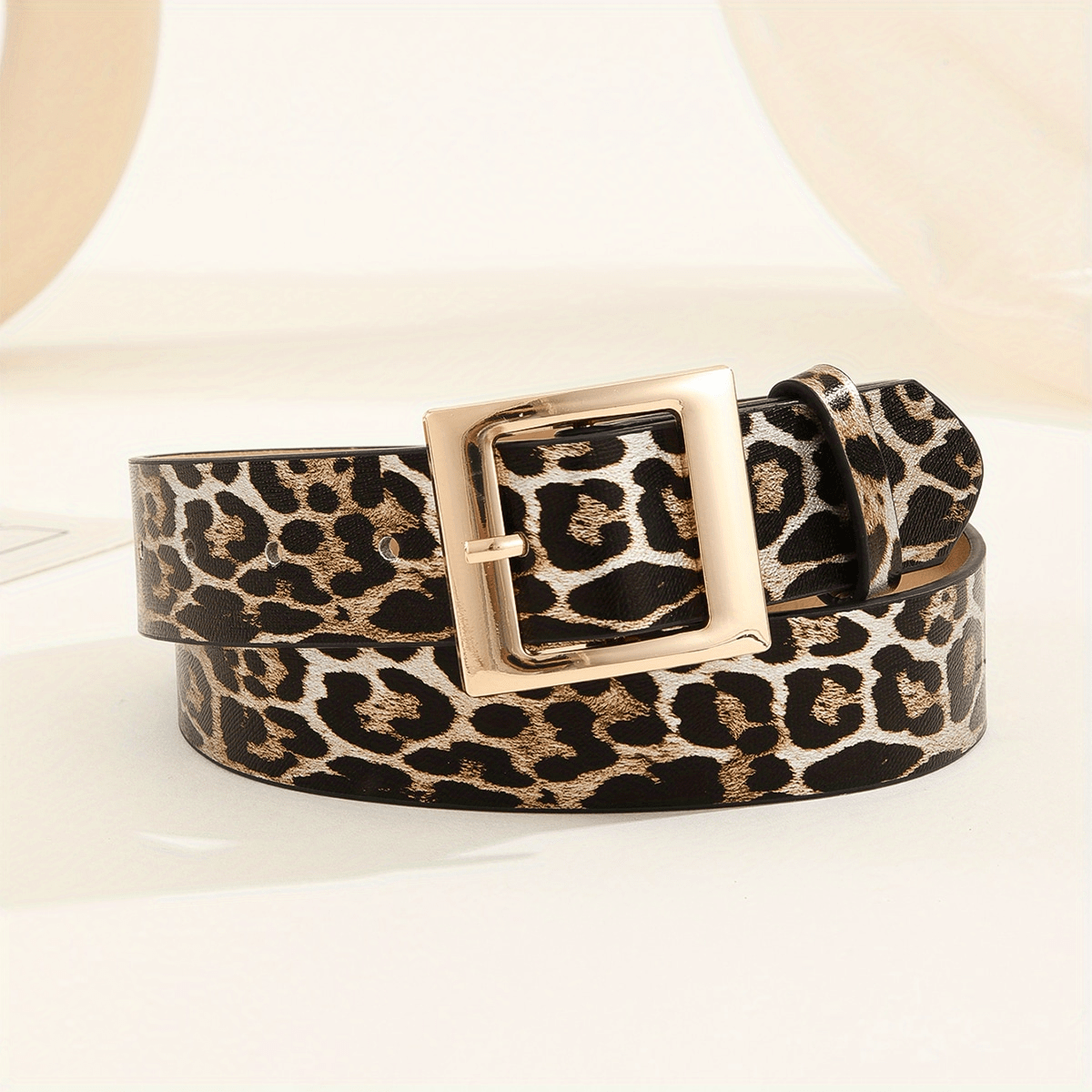 Leopard Print Belt PU Leather Casual Girdle For Women