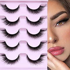 3D Fluffy Fox Eye Lashes Natural Thick Faux Mink False Eyelashes 16mm Winged End