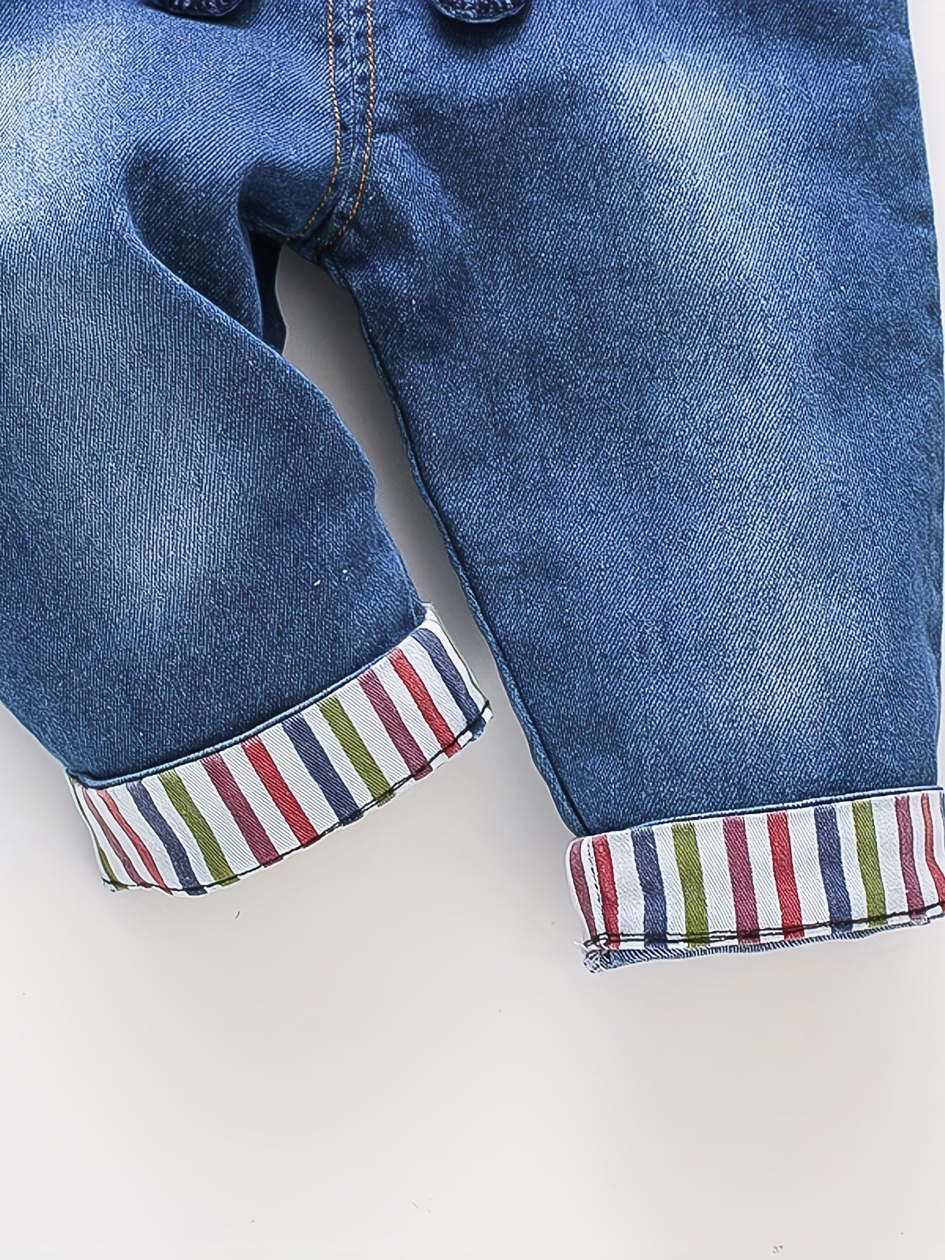 Infant Baby Overalls Cartoon Graphic Jumpsuit Denim Pants