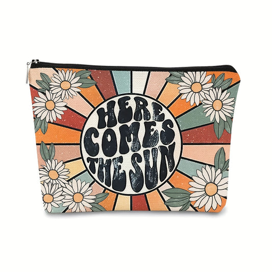 Sunshine Makeup Bag for Women, Inspirational Gift, Small Travel Wash Bag