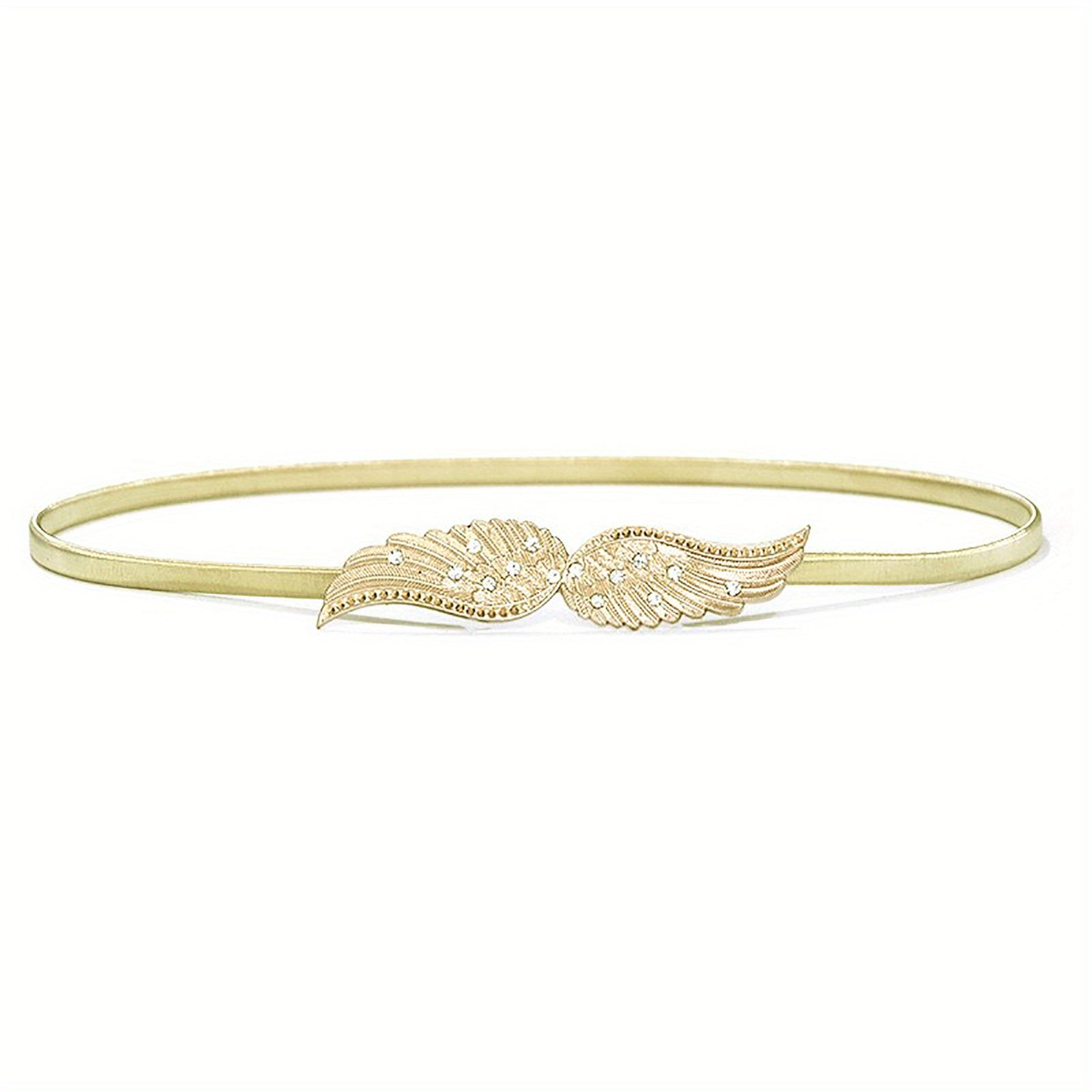 Rhinestone Wing Stretch Belt Gold Silver Women Girdle Dress Waistband