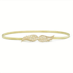 Rhinestone Wing Stretch Belt Gold Silver Women Girdle Dress Waistband
