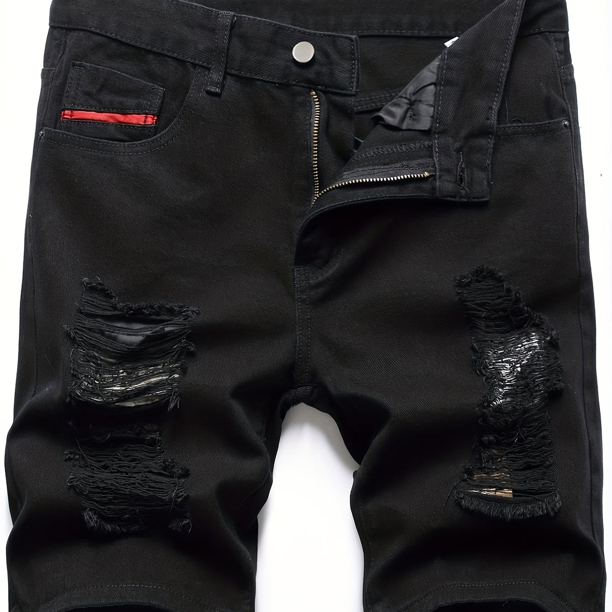 Men's Cotton Distressed Denim Shorts - Summer Street Style