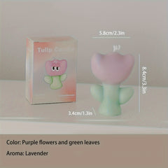 Tulip-Shaped Candle with Creative Pattern - Burns for 6-9 Hours - 2-3 oz (65g)
