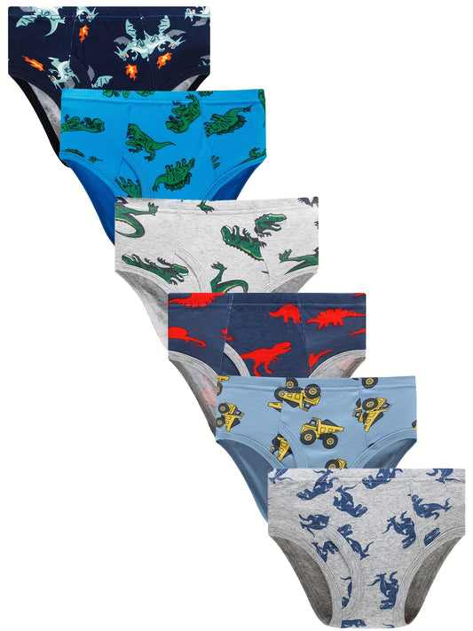 Boys Dino Briefs Shark Undies Trucks Pack of 6