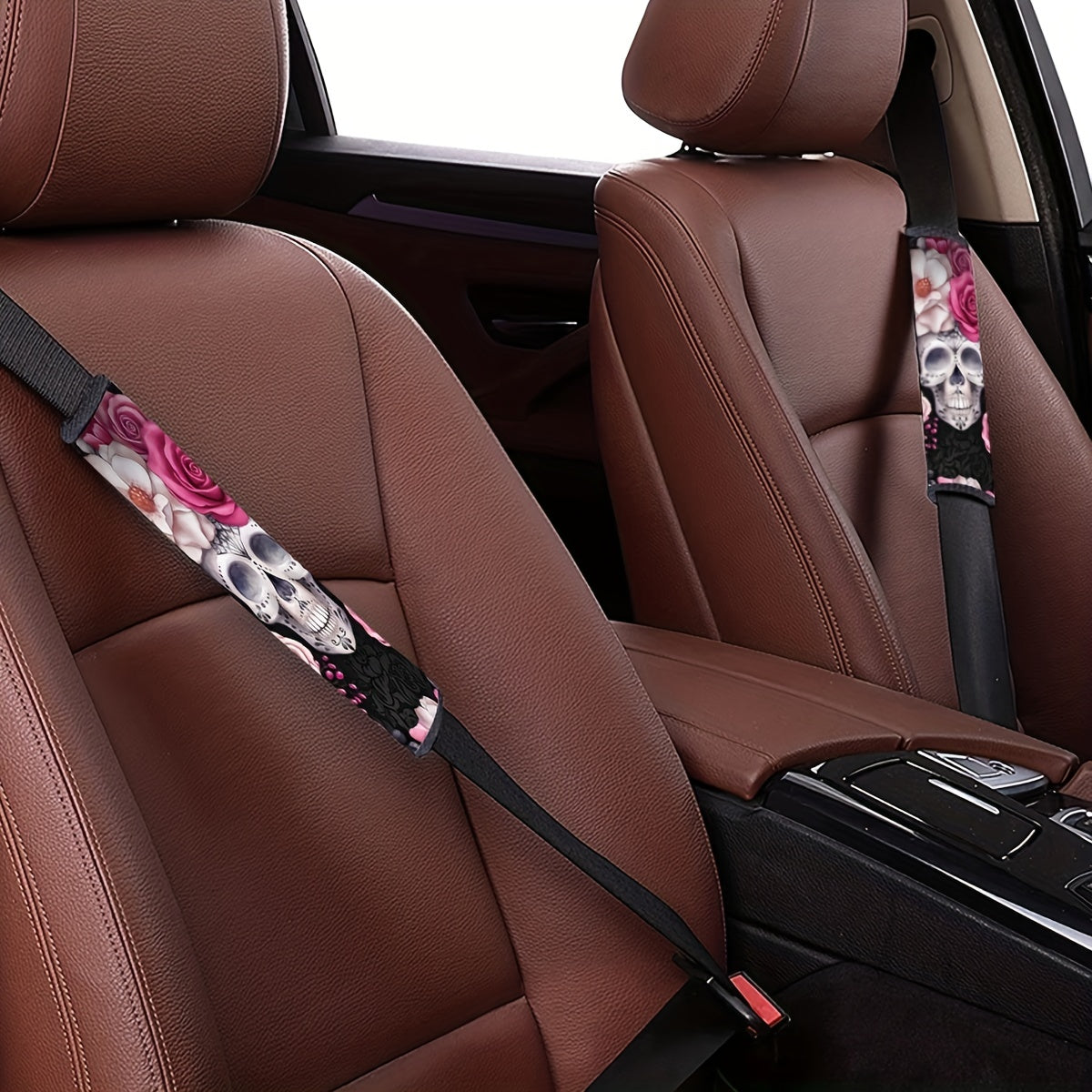 Flower Skull Print Car Shoulder Cover