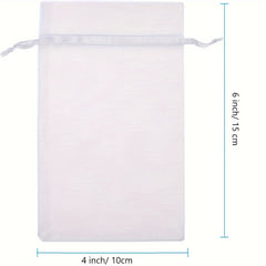 10pcs Organza Bags 4x6 Inches Clear Drawstring Gift Bags