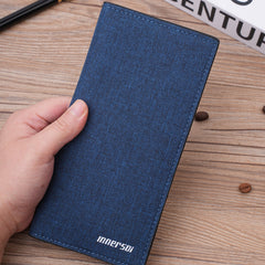 Men's Slim Canvas Long Wallet with 13 Card Slots