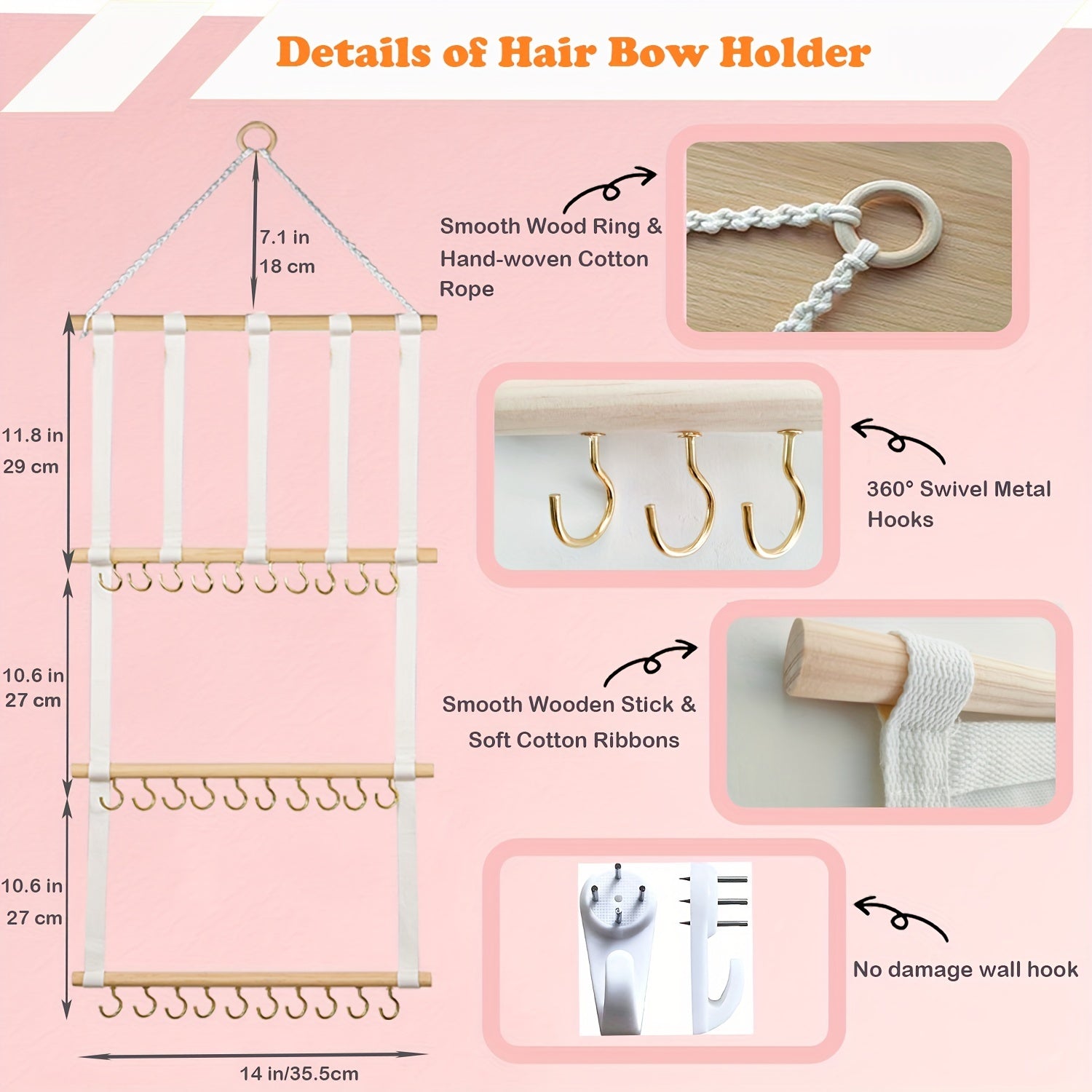 Baby Hair Bow Organizer Wall Hanger