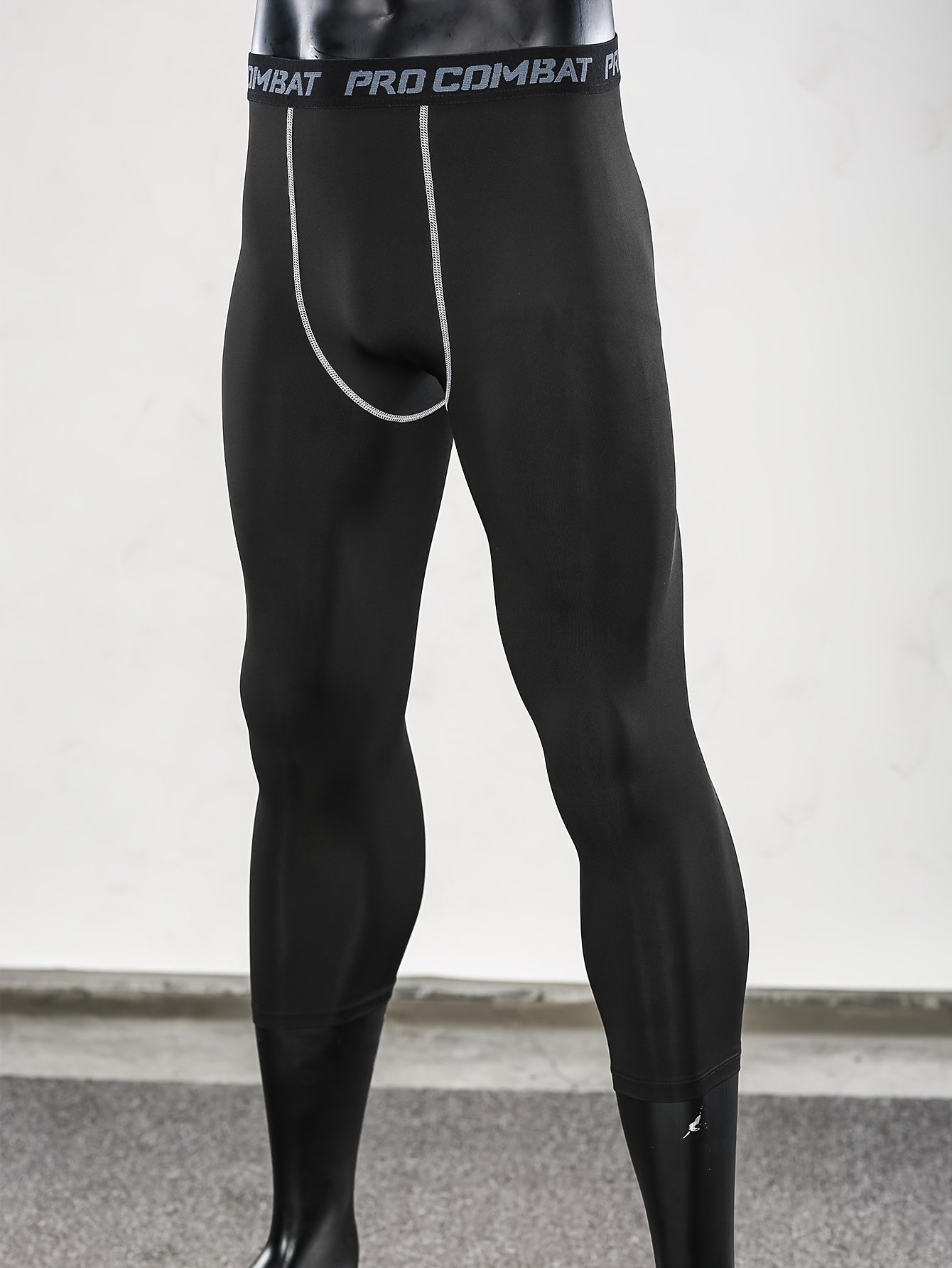 Men's Stripe Compression Pants Active High Stretch Trousers
