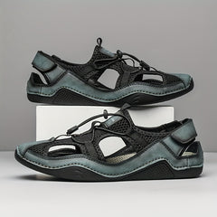 Men's Breathable Mesh Sandals w/ Draw String & Velcro Outdoor Walking Shoes