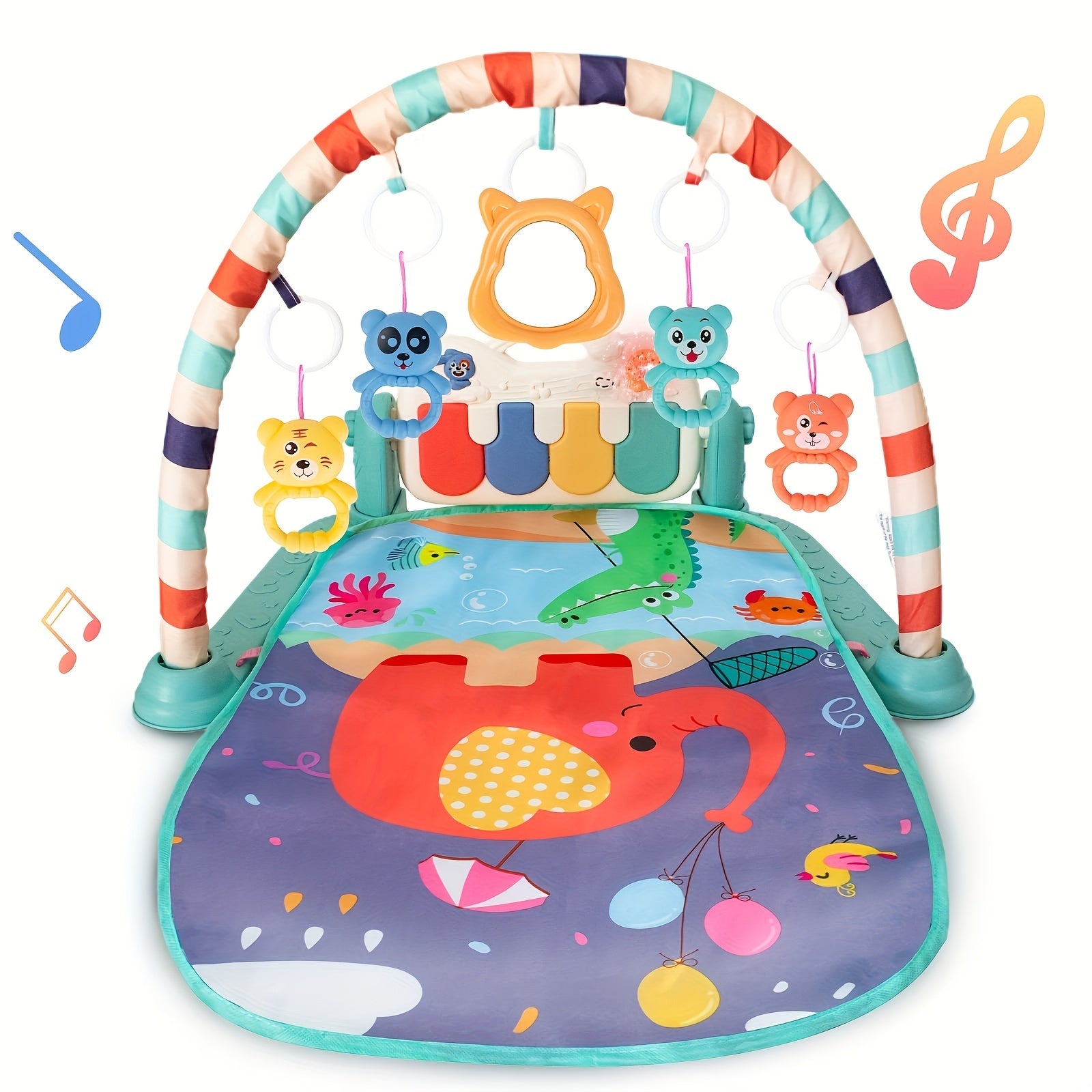 Baby Gym Activity Center With Colorful Baby Toys Keyboard Musical Baby Play Gym