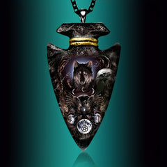 Forest Ghost Wolf Punk Hip Hop Animal Wolf Pendant Necklace