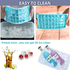 Ice Cube Mold Freezer Ice Tray with Scoop & Box for Cocktails Whiskey