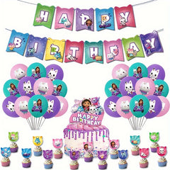Birthday Party Theme Set with Balloons and Cake Plates