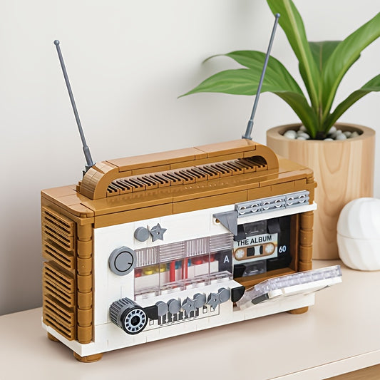 1000 Retro Radio Building Blocks Set Vintage Radio Decorative Figurines