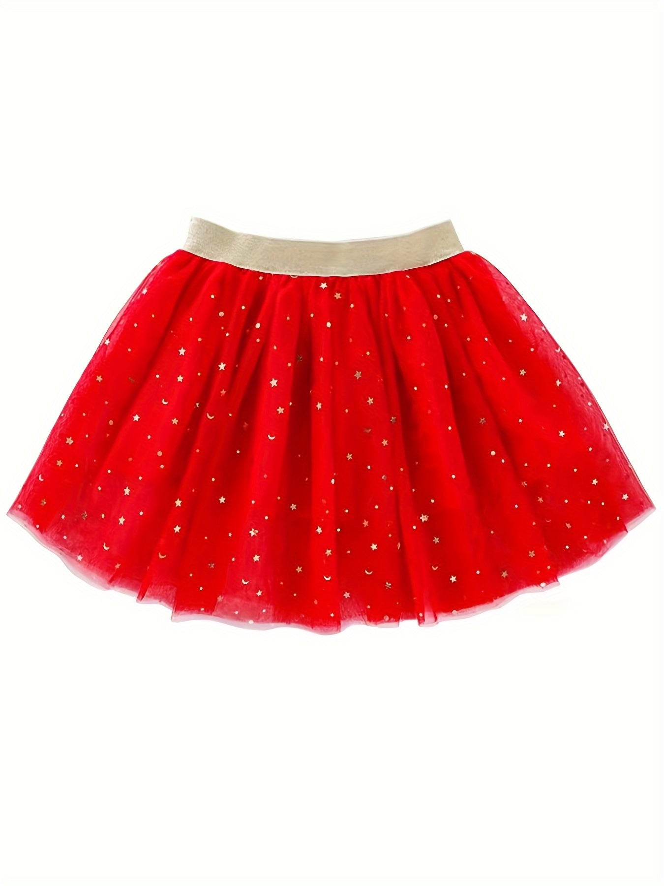 Star Sequin Tutu Skirt Toddler Girls Solid Mesh Skirt Kids Clothes