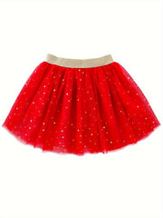 Star Sequin Tutu Skirt Toddler Girls Solid Mesh Skirt Kids Clothes