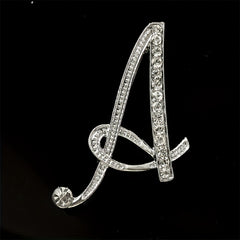26 Alphabet Brooch Pins Inlaid Diamond Chest Badges Collar Pins & Buckles