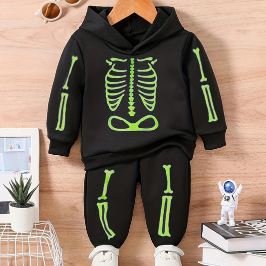 Baby Creative Skull Print Halloween Outfit Set