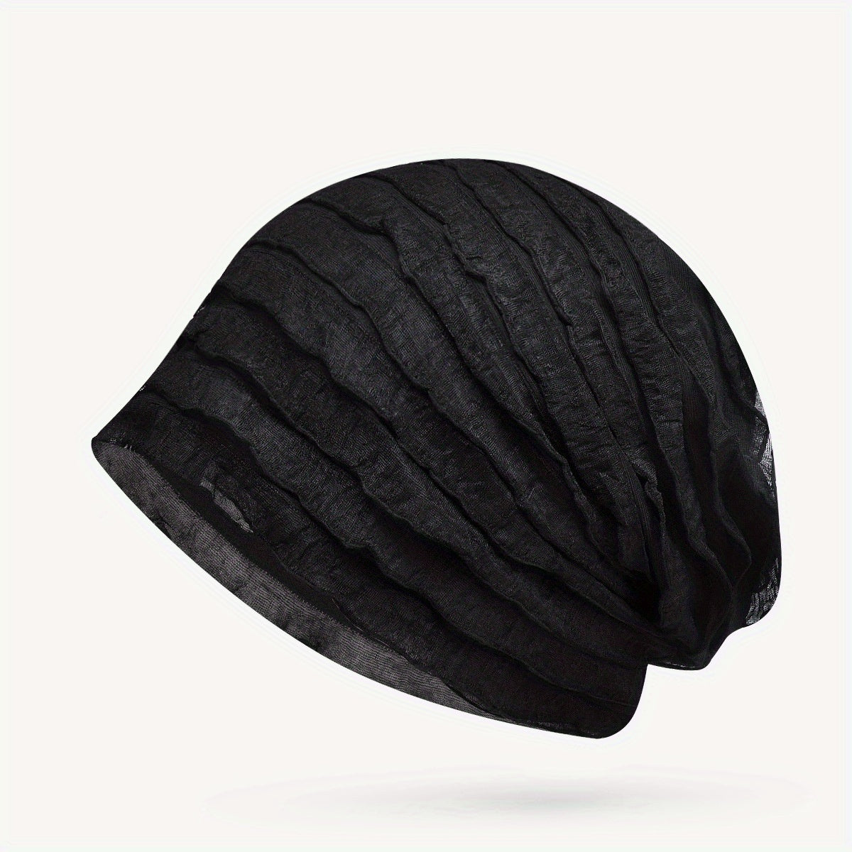 Solid Ruffles Beanie Cap for Women