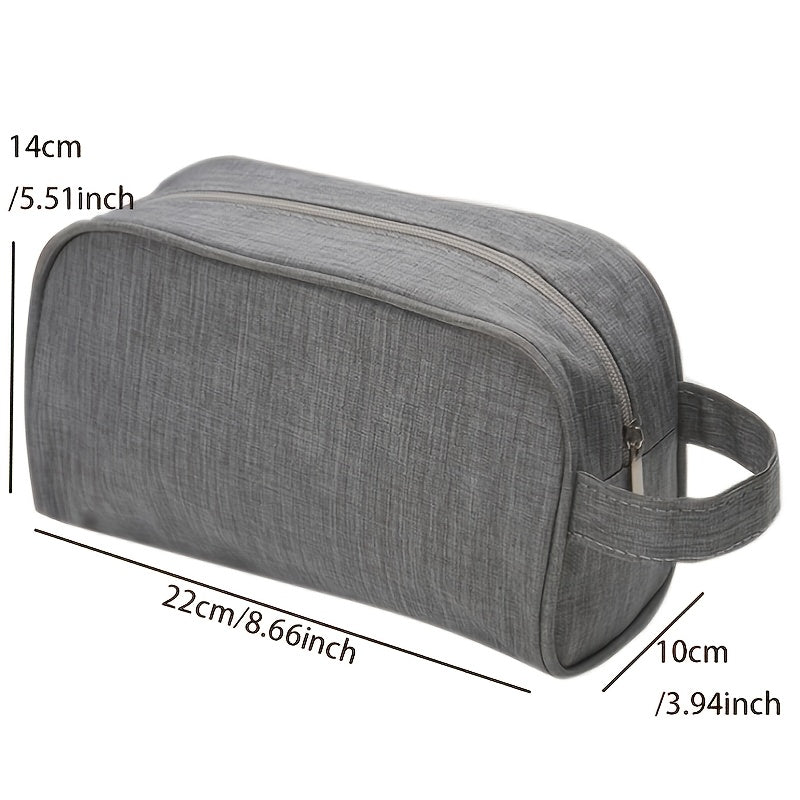 Grey Cosmetic Bag Travel Organizer Wash Bag With Handle