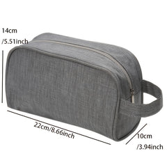 Grey Cosmetic Bag Travel Organizer Wash Bag With Handle