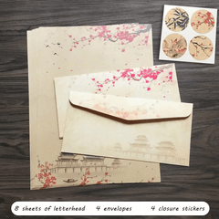 Vintage Stationery Set Ink Painting Classic Antique - Women Girls Men Boys Paper