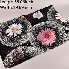 Sunflower Print Chiffon Scarf Thin Silk Shawl