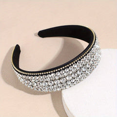 Baroque Rhinestone Headband Wide Head Hoop Glitter Headdress