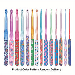 14pcs Crochet Hooks Set Aluminum Ergonomic Handle Yarn Craft Gift Women