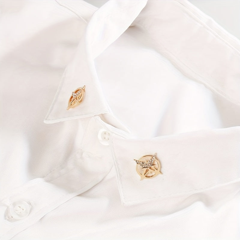 Men's Six Mount Star Brooch Suit Corsage Small Collar Pin Shirt Buckle