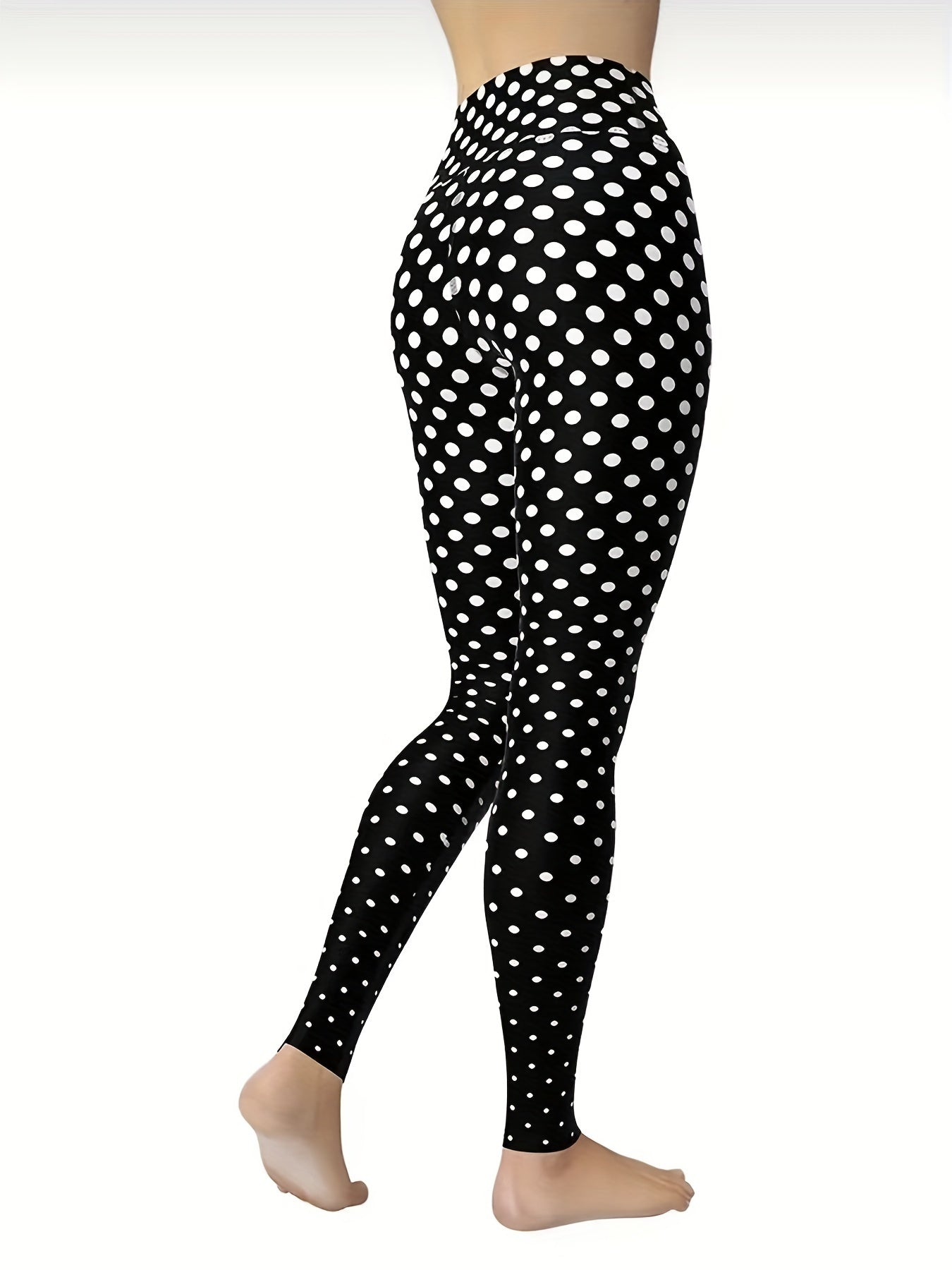 Polka Dot Print Yoga Pants High Stretch Butt Lifting Leggings Women's Activewear