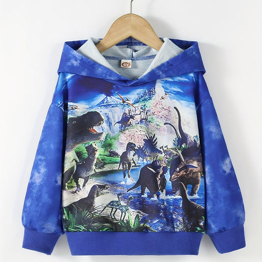 Dinosaur 3D Print Boys Hoodie Spring Fall Kids Sweatshirt
