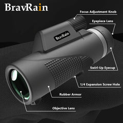 12x50 HD Monocular BAK4 Prism Coated Telescope for Bird Watching