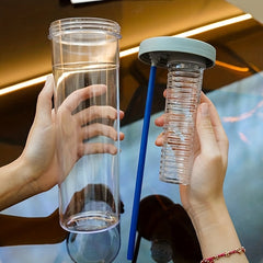 Leak Proof Water Bottle w/ Folding Straw and Tea Filter 700ml