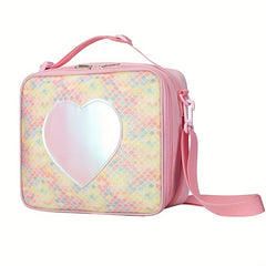 Children's Love Heart Rainbow Lunch Bag with Shoulder Strap