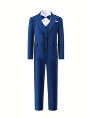 Boys Gentleman Outfits Long Sleeve Shirt&Pants&Vest&Suit Set