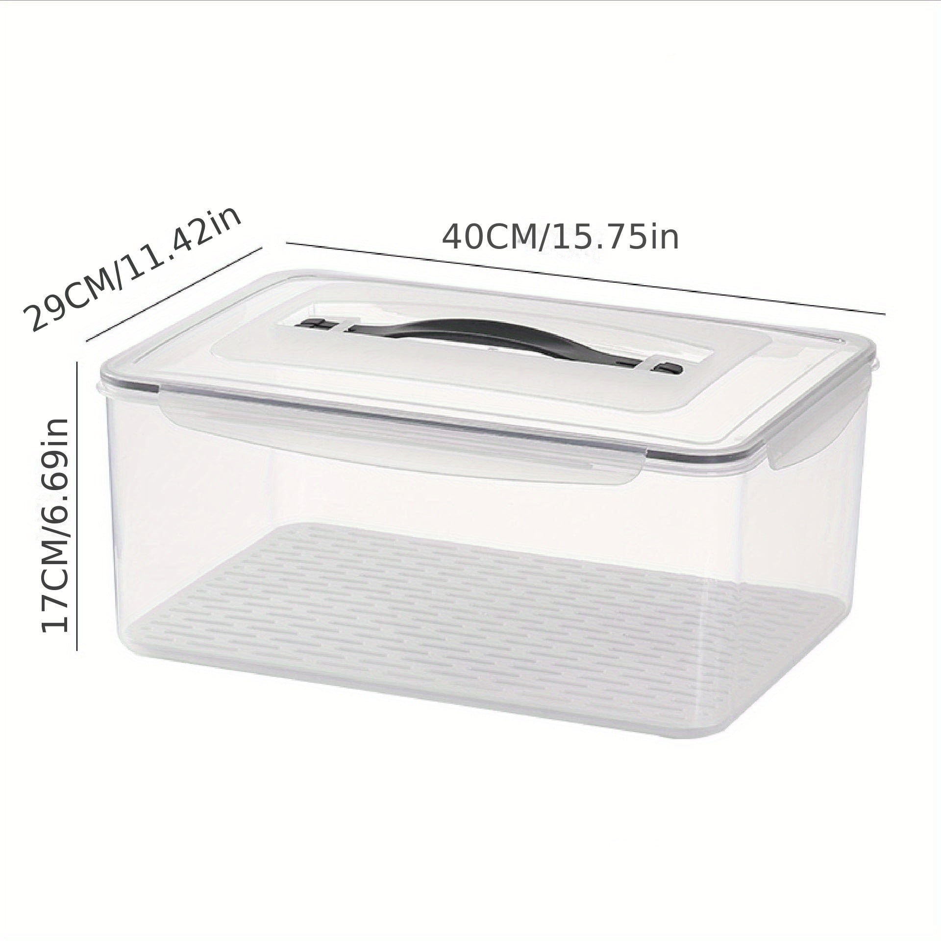 Kitchen Food Storage Container with Handheld and Enlarged Capacity