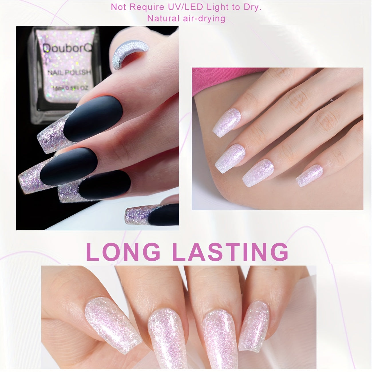 15ml Glitter Gel Nail Polish Holographic Glitter Collection