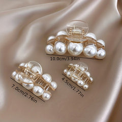 Faux Pearl Hair Claw Back Ponytail Clip Side Clip Hair Accessories