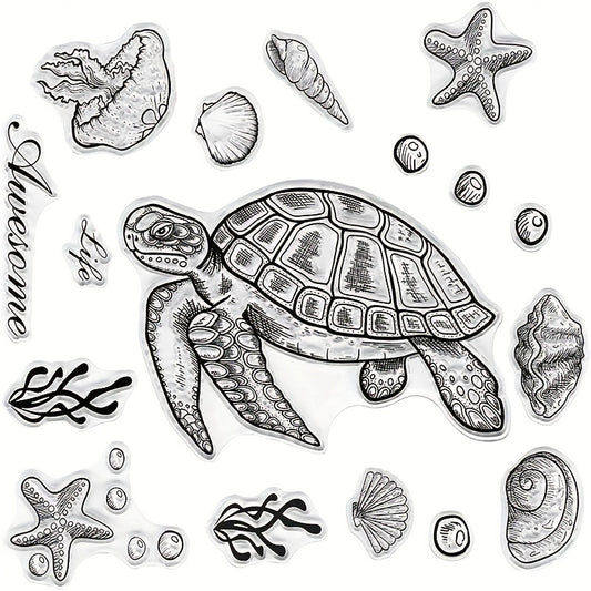 Summer Marine Animals Series Rubber Seal Stamps for Card Making