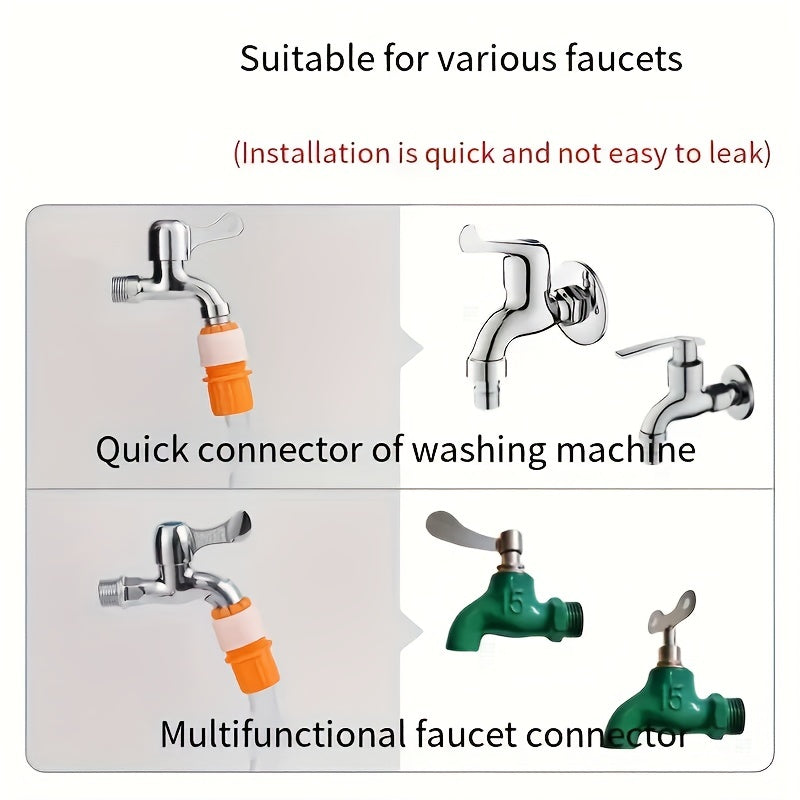 3pcs Water Hose Quick Connectors Faucet Interface Backflow-Proof