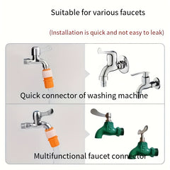 3pcs Water Hose Quick Connectors Faucet Interface Backflow-Proof