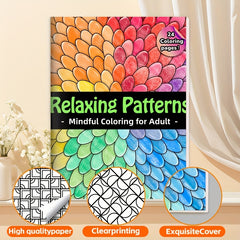 24 Page Adult Coloring Book Bold Geometric Patterns Smooth Cover Perfect Gift