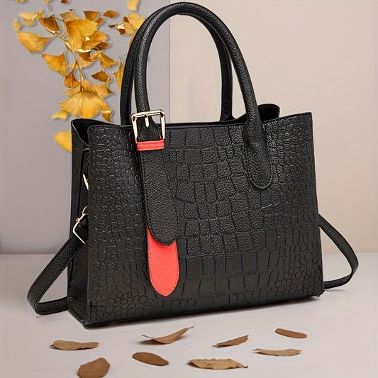 Crocodile Pattern Tote Bag Handbag for Daily Commute