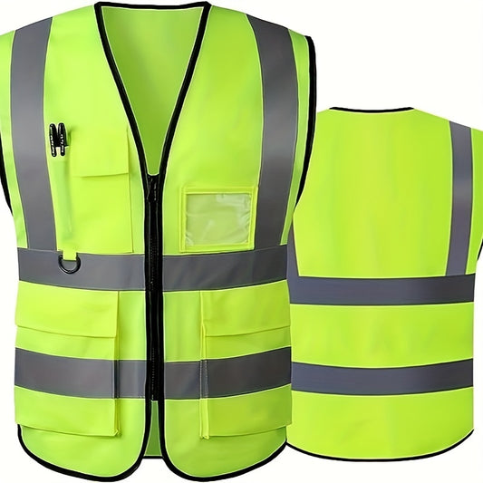 Reflective Safety Vests With Pockets And Zippers